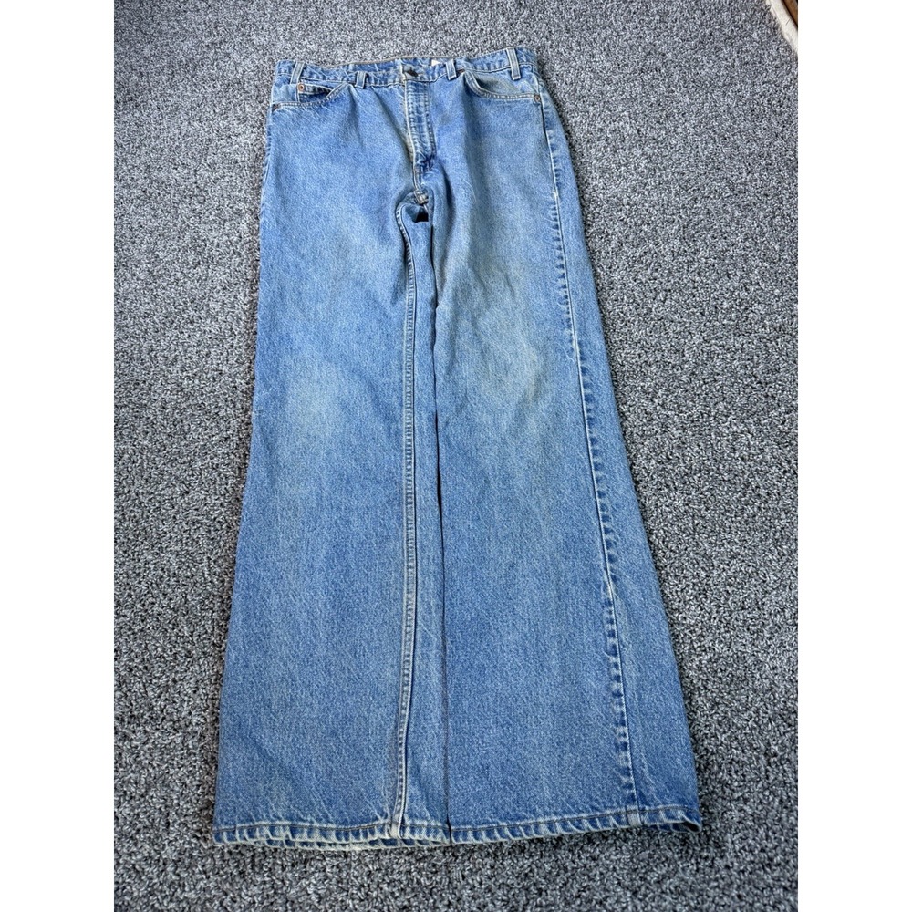 Vintage Levi's 517 Bootcut Orange Tab Jeans Men's Size 36X34 Blue